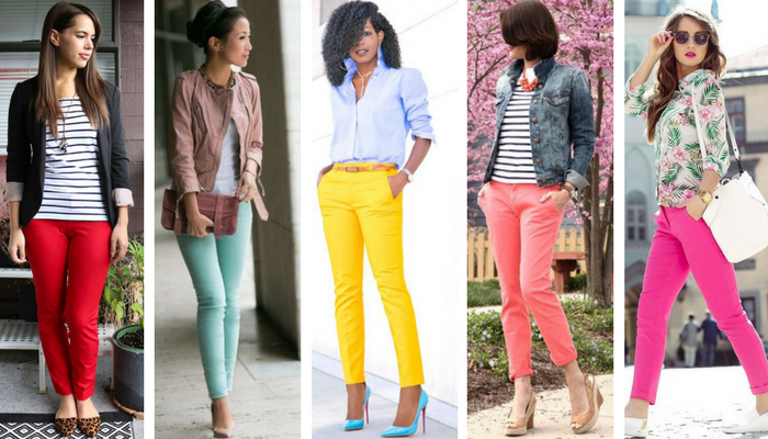 cómo combinar pantalones de colores